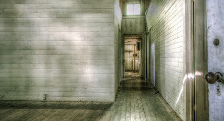 Interior Of Abandoned Home. House acquired by eminent domain for the establishment of the Great Smoky Mountains National Park. This house is on display in a national park and not a private residence.