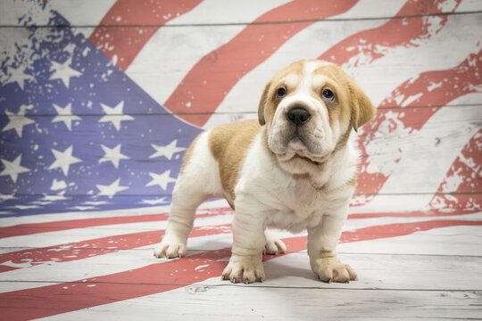 Bully-Pei on American flag background
