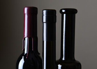 Wine Bottle Necks Closeup
