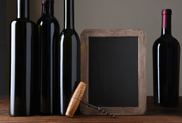 Wine Bottles and Chalk Board