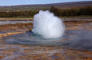 Strokkur geysir exploion
