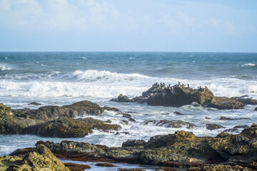 The wild and rocky coast of Shelter Cove - SHELTER COVE - CALIFORNIA - APRIL 17, 2017