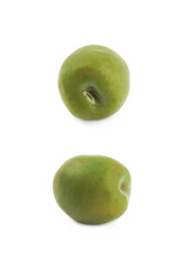 Single green olive isolated