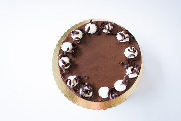 Fancy chocolate french cake isolated