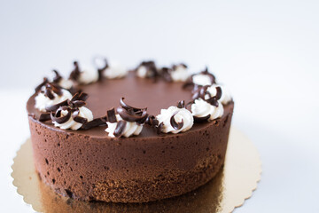Fancy chocolate french cake isolated