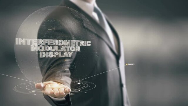 Interferometric Modulator Display with hologram businessman concept