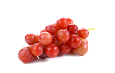 Red grapes isolated on white