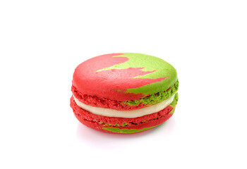 Tasty macaroon isolate on with background