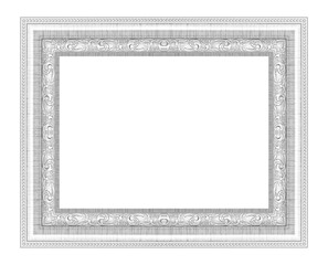 antique white frame isolated on white background