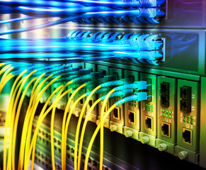optical fibre information technology equipment in data center