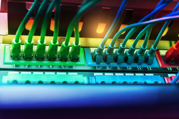 network cables connected to a switch