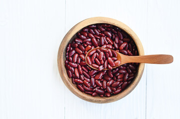 Red  beans in bowl for background