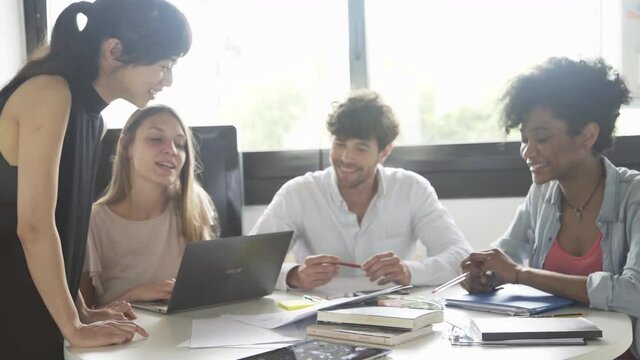 Business colleagues working together