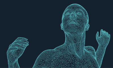 imaginary person in VR hologram