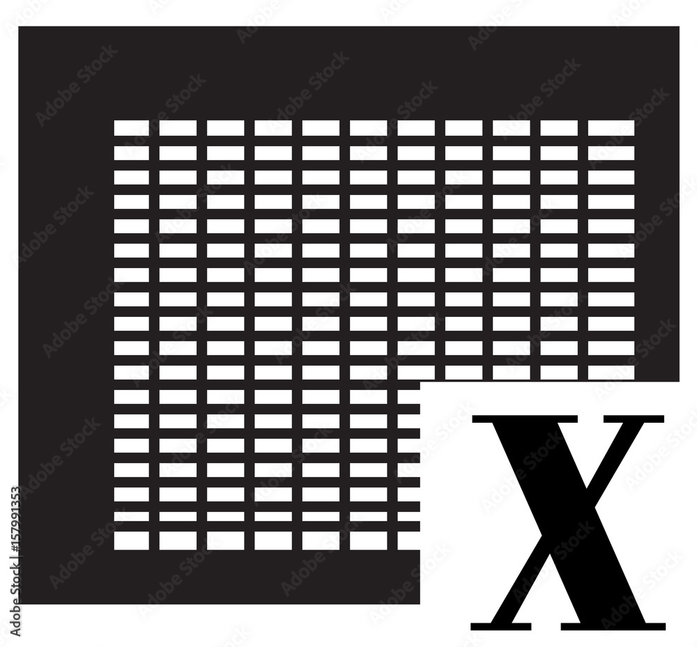 Wall mural excel icon on white background. excel sign.