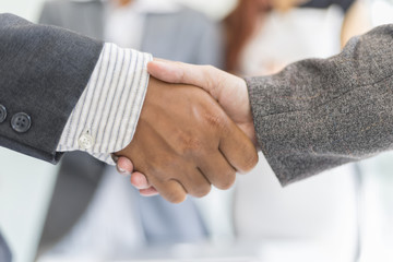 Business partnership handshake for deal business project, Business success concept