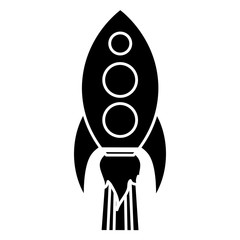 space rocket icon over white background. vector illustration