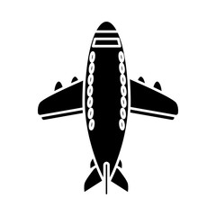 airplane icon over white background vector illustration