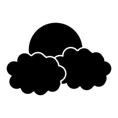 clouds and sun icon over white background. vector illustration