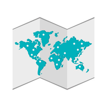paper world  map icon image vector illustration design 