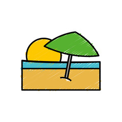 beach parasol icon over white background. vector illustration