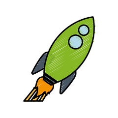 space rocket icon over white background. colorful design vector illustration