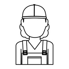 construction worker with safety helmet icon over white background. vector illustration