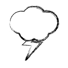 thunder and cloud icon over white background. vector illustration