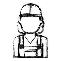 construction worker with safety helmet icon over white background. vector illustration