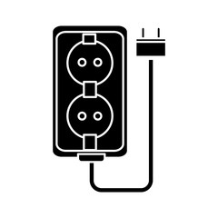 electric plug icon over white background. vector illustration