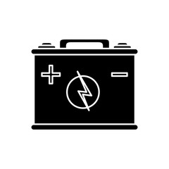 car battery icon over white background. vector illustration