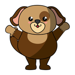 kawaii dog animal icon over white background. colorful design. vector illustration