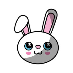 kawaii bunny animal icon over white background. colorful design. vector illustration