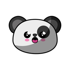 kawaii surprised panda bear animal icon over white background. colorful design. vector illustration