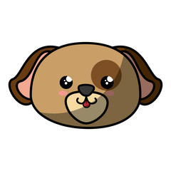 kawaii dog animal icon over white background. colorful design. vector illustration