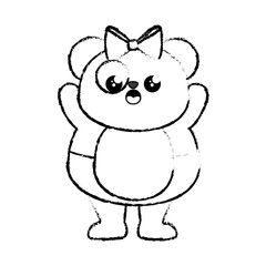 kawaii animal icon over white background. vector illustration