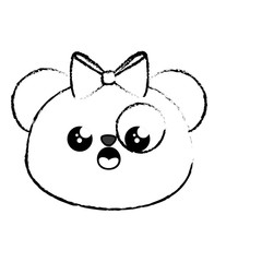 kawaii panda bear animal icon over white background. vector illustration