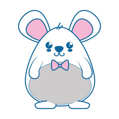 kawaii mouse animal icon over white background. colorful design. vector illustration