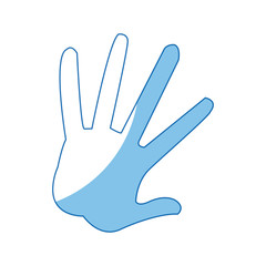hand showing five fingers, high five sign gesture vector illustration