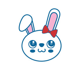 kawaii rabbit animal icon over white background. colorful design vector illustration