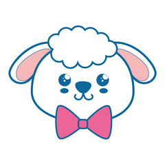 kawaii sheep animal icon over white background. vector illustration