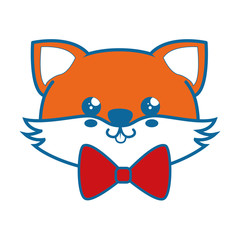 kawaii fox  animal icon over white background. colorful design vector illustration