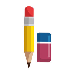 pencil and eraser icon over white background vector illustration