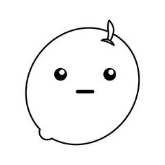 cute kawaii line icon lemon cartoon vector graphic design
