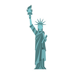 statue of liberty cartoon vector graphic design