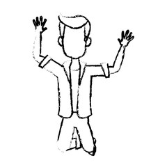 cartoon man happy enjoy expressive vector illustration