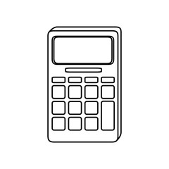 calculator device icon over white background vector illustration