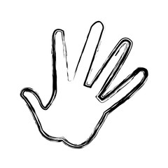 Obraz premium hand showing five fingers, high five sign gesture vector illustration