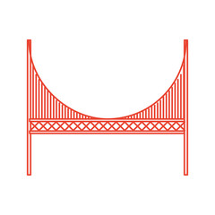 red golden gate bridge cartoon vector graphi design
