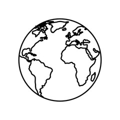 planet earth icon over white background vector illustration
